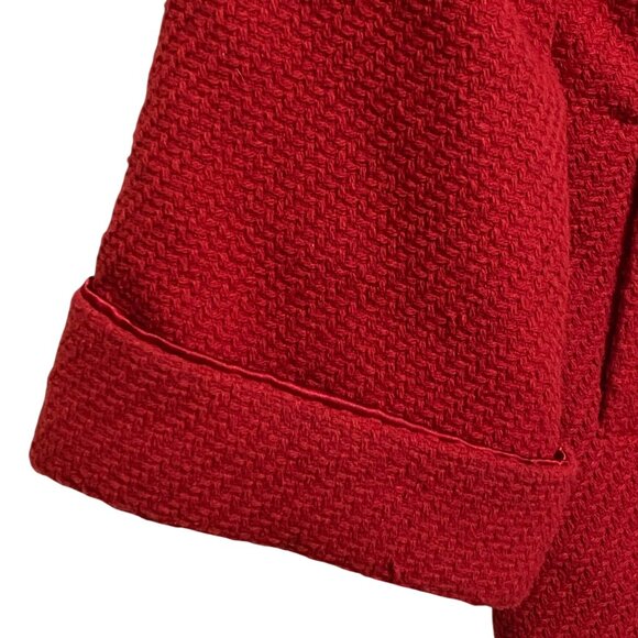 Retro Double Breasted Womens Big Button Jacket Coat M Red Bold Color Preppy Wool - Picture 3 of 11